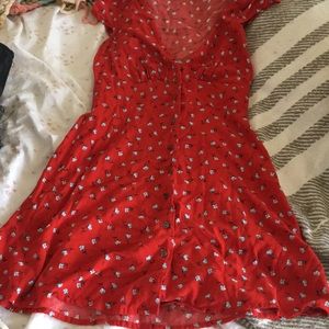 Red forever 21 dress with blue flowers!